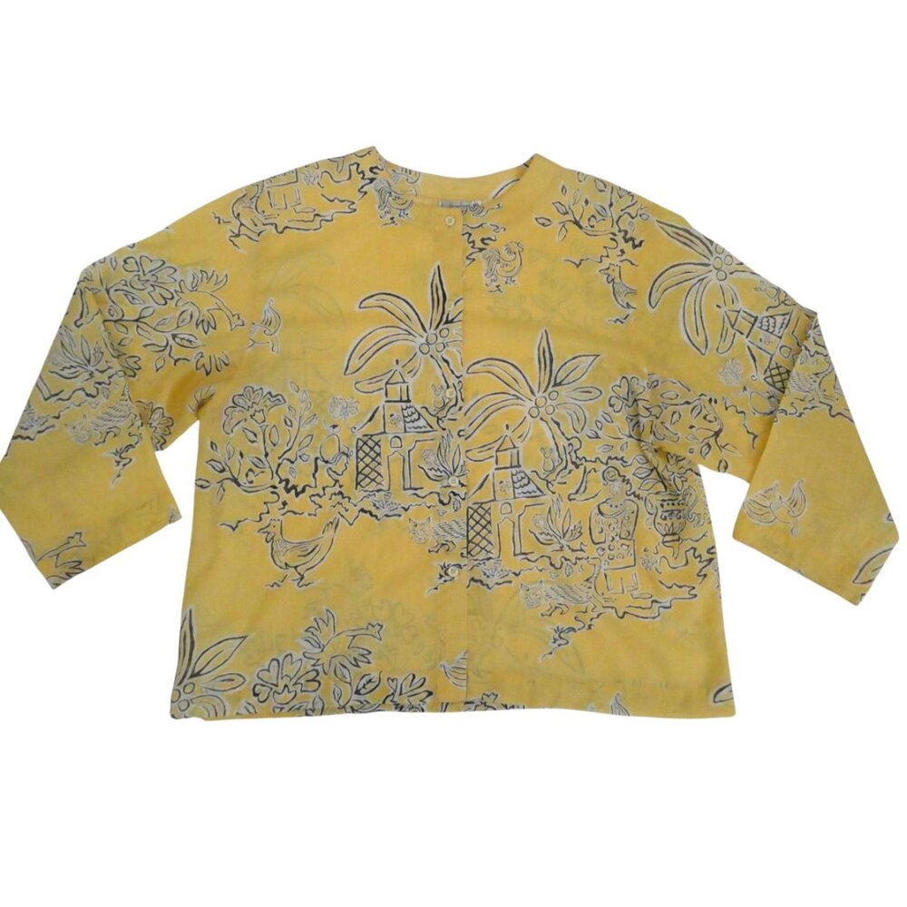 vtg ANASTASIA PARIS Francois Viannay tropical priont cotton top F 40 US 8 M - Picture 3 of 5